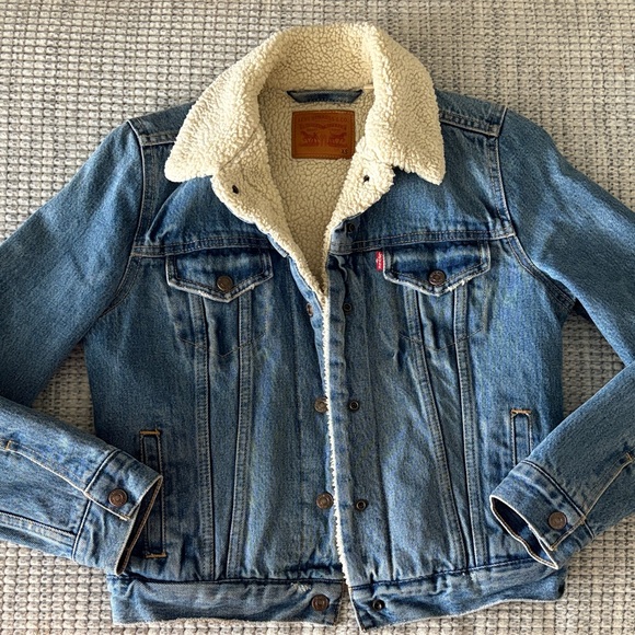 Levi's Jackets & Blazers - Levi's Blue Denim Jacket with Cream Sherpa Lining